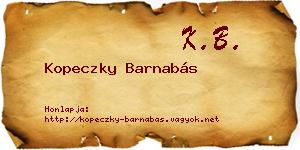 Kopeczky Barnabás névjegykártya